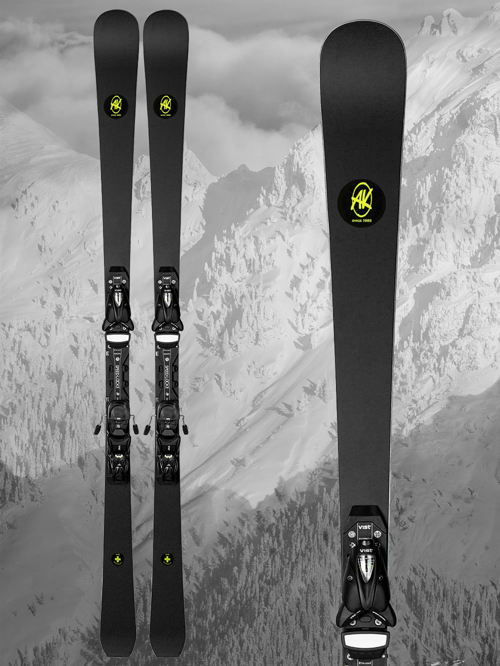 Sjezdové lyže AK Ski Piste Yellow